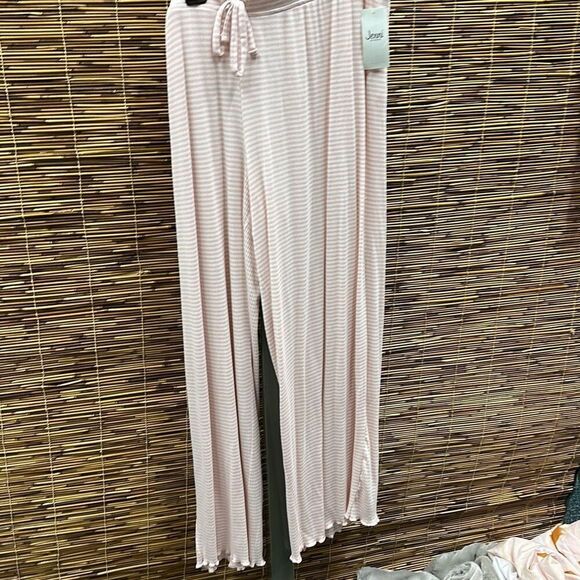 Jenni Wide-Leg Pajama Pants, Created for Macy's - Stripe Peach Size L - Picture 3 of 3